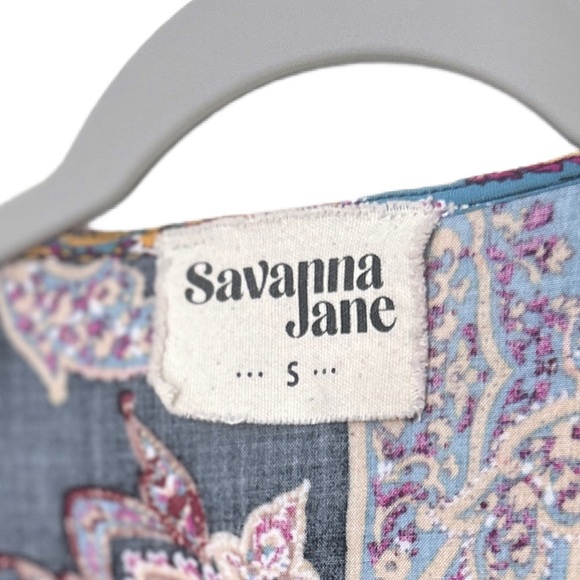 Savanna Jane Sweet Touch Black Pink Floral Embroidered Paisley Boho Blouse - Picture 4 of 10